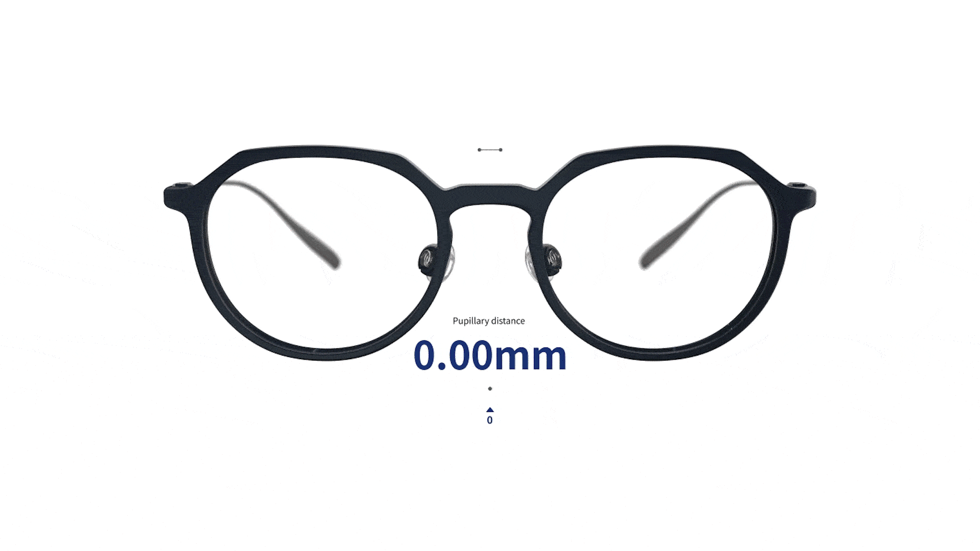 Glasses diagram with measurements